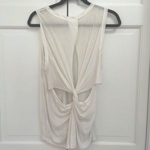 A.L.C Twisted Open Back White Tee